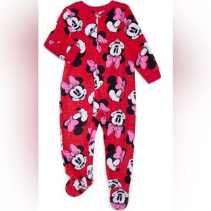 BRAND NEW Minnie Mouse Toddler Girls' One Piece Sleeper w/ Long Sleeves, Size 4T